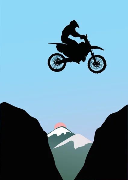 Motorcyklist hoppning — Stock vektor