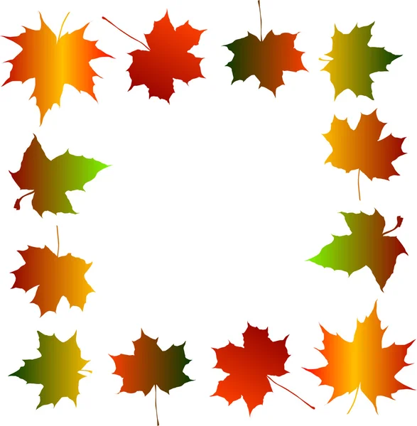 Marco de follaje de arce otoño — Vector de stock