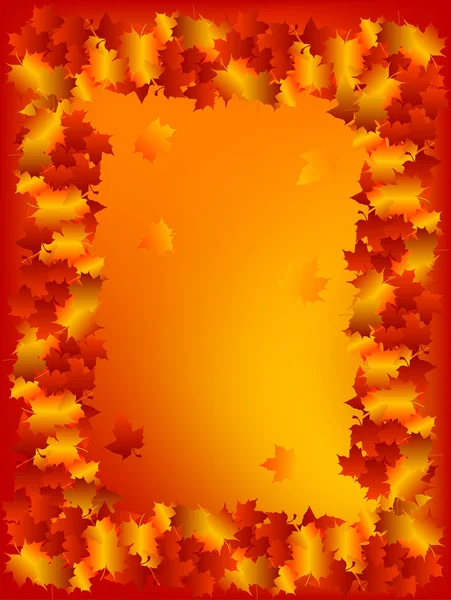 Red maple foliage frame — Stock Vector