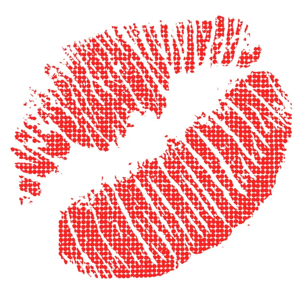 Lips imprint in pop-art style — Stock Vector