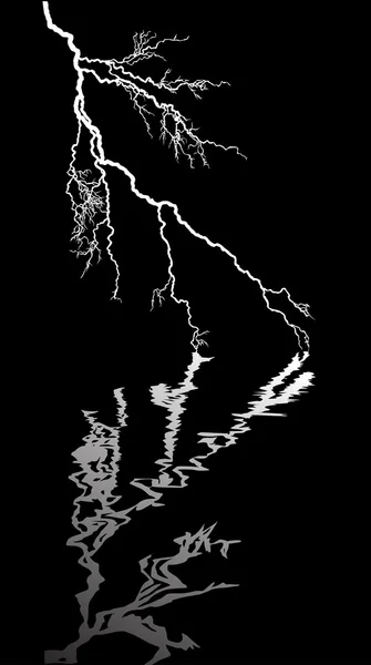 White lightning met reflectie — Stockvector