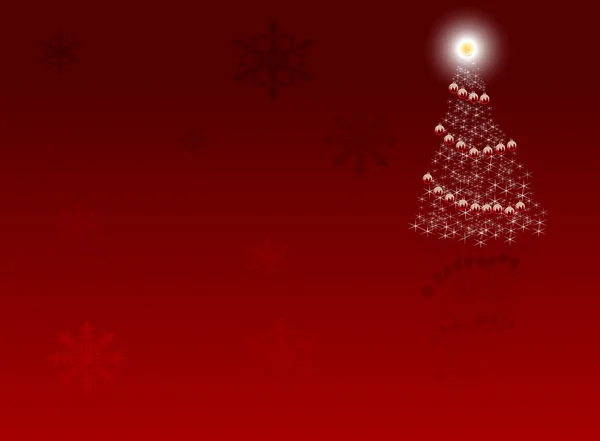 モミと赤のクリスマスの背景 — ストックベクタ