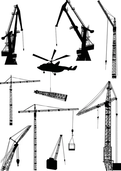 Set of building cranes — Stock Vector