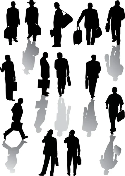 Hommes avec sacs silhouettes — Image vectorielle