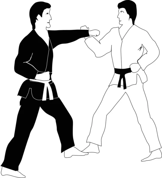 Due uomini combattenti — Vettoriale Stock