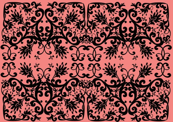 Schwarze rechteckige Dekoration auf rosa — Stockvektor