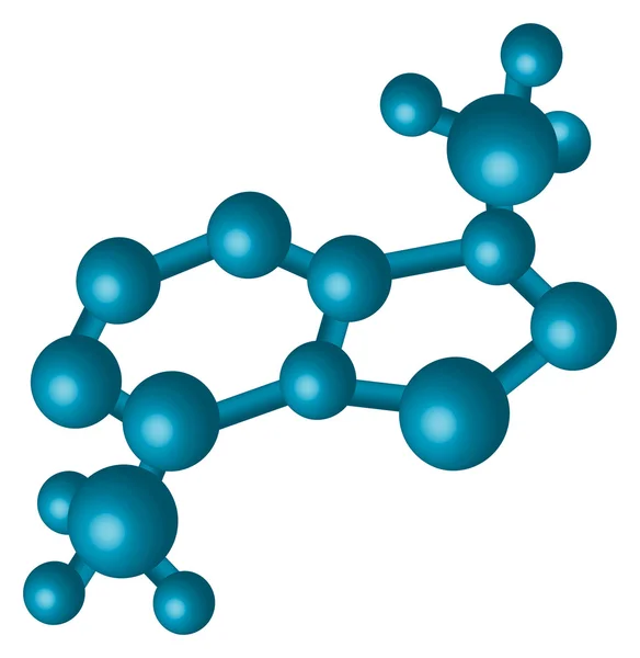 Ilustración de molécula azul — Vector de stock