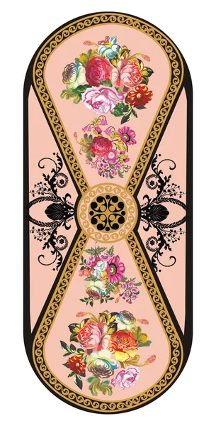 Вертикальная полоса с узором из розовых цветов — стоковый вектор