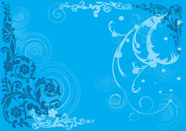 Arka plan mavi çiçek desenli — Stok Vektör