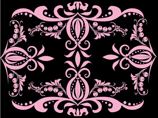 Ροζ berry σχεδιασμό σε μαύρο — Διανυσματικό Αρχείο