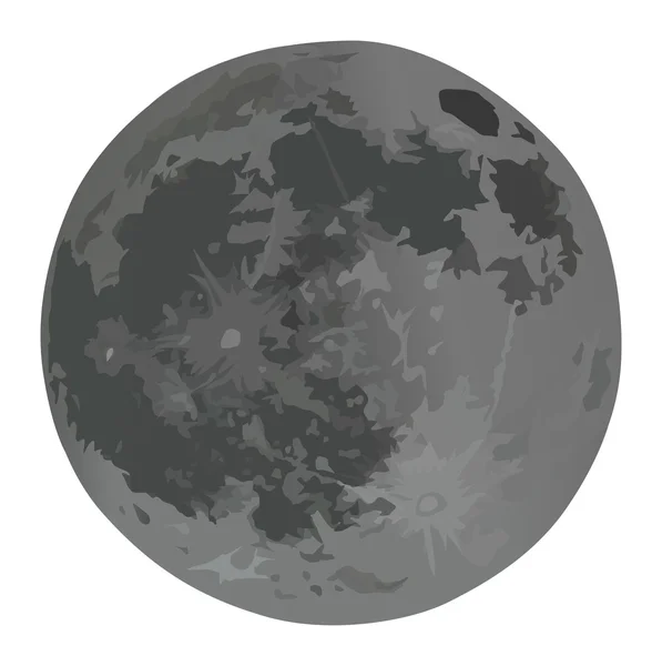 Luna llena aislada en blanco — Vector de stock