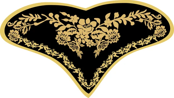 Flores de ouro em design preto —  Vetores de Stock