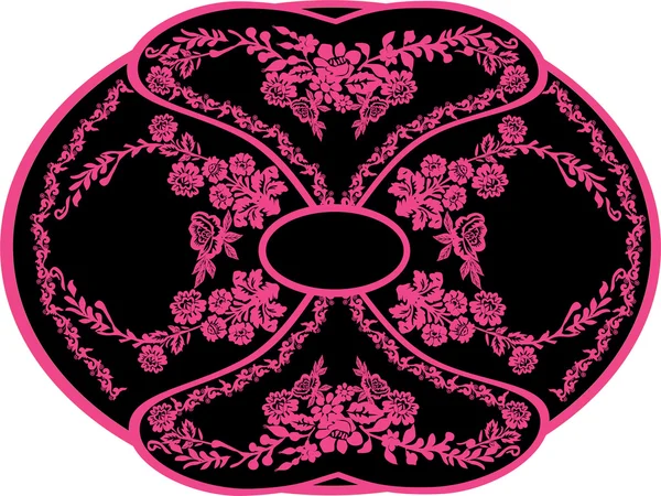Συμμετρικό ροζ σχέδιο με λουλούδια — Διανυσματικό Αρχείο