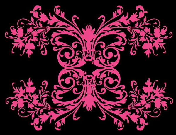 2 개의 사이드 핑크 꽃 디자인 — 스톡 벡터