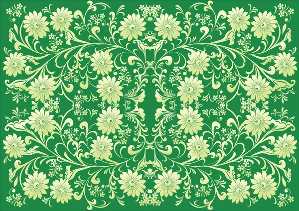 Flor verde fondo simétrico — Archivo Imágenes Vectoriales