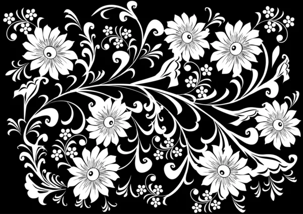 Sju stora vita blomman bakgrund — Stock vektor