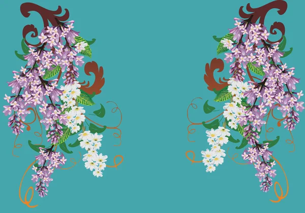 Сиреневые цветочные ветви — стоковый вектор