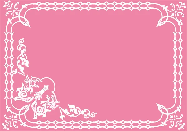 Moldura branca gorizontal em rosa — Vetor de Stock