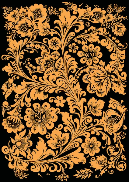 Дизайн із золотими квітами — стоковий вектор