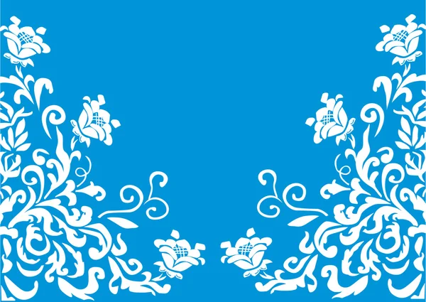 Wit op blauwe helft frame — Stockvector