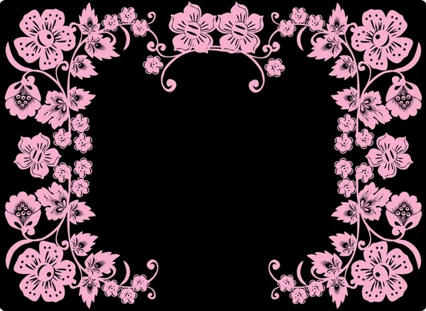 Moldura de flor rosa aberta — Vetor de Stock