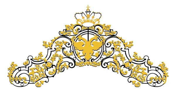 Ornament s korunou a orel — Stockový vektor