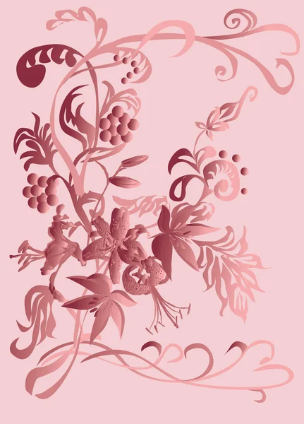 Fond floral couleur marron — Image vectorielle