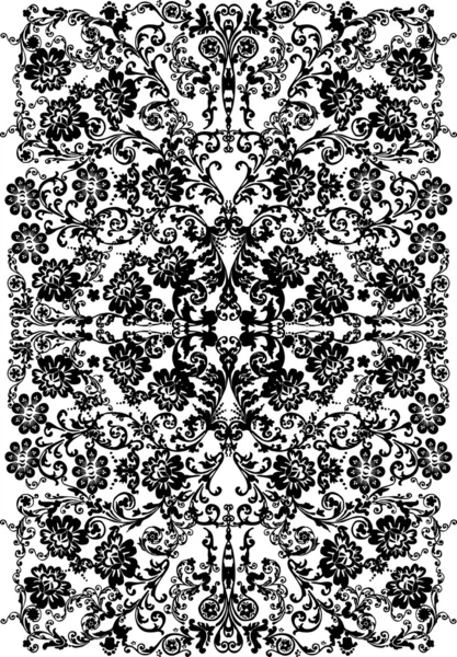 Шаблон с черными традиционными цветами — стоковый вектор