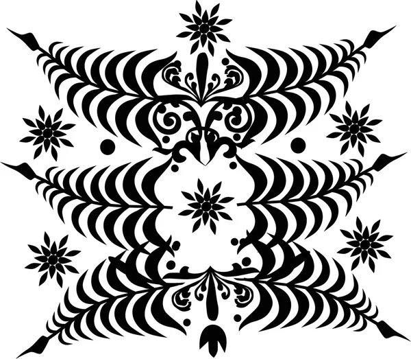 Patrón negro abstracto simétrico — Vector de stock