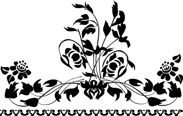 Blume einfaches Design in schwarz — Stockvektor
