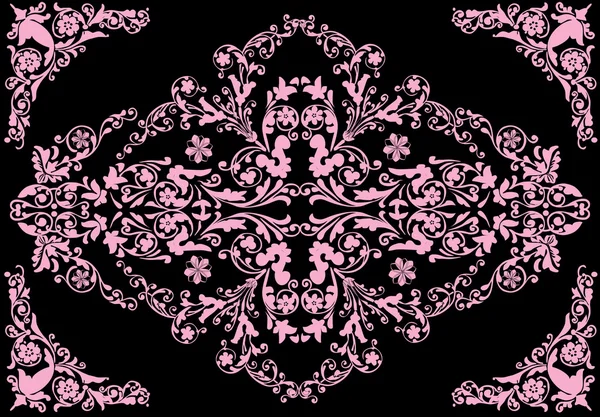 Rosafarbener Blumenschmuck mit Ecken — Stockvektor