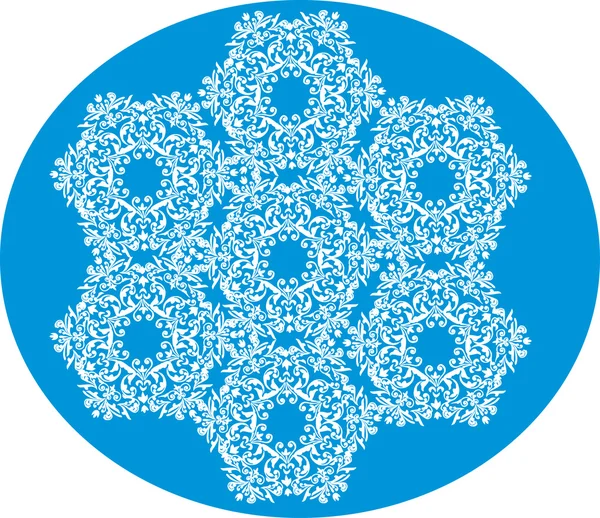 Bianco su disegno simmetrico blu — Vettoriale Stock