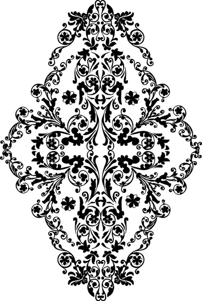 Symmetrisches Schwarz auf weißem Blumenmuster — Stockvektor