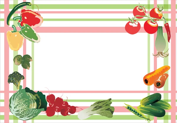Diferentes vegetais quadro ilustração —  Vetores de Stock