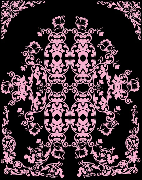 Motif vertical symétrique rose — Image vectorielle