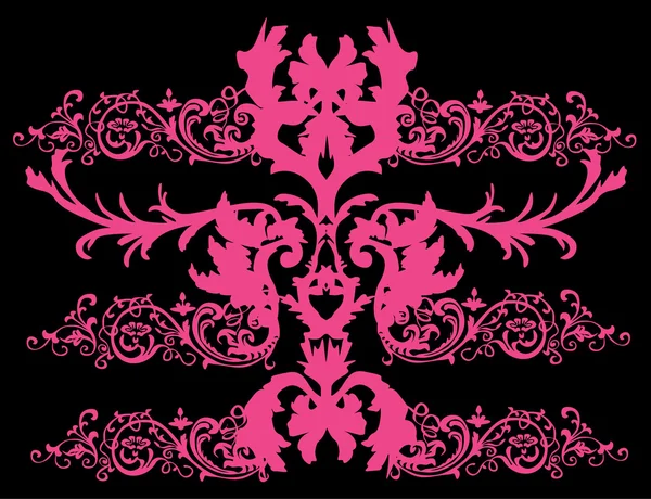 Helder roze symmetrische patroon — Stockvector