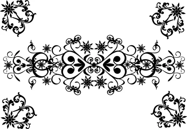 Black curled design on white — Stock Vector