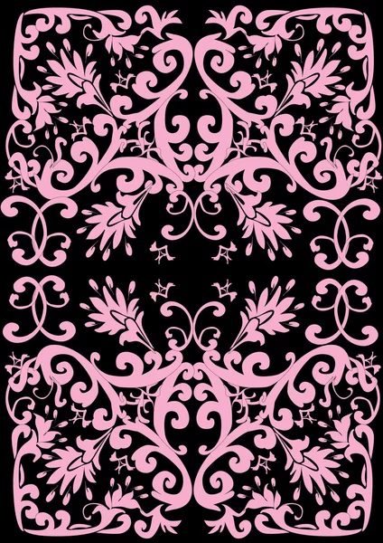 Pink floral ornamental rectangle — Stock Vector