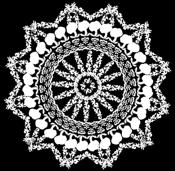 Цветок белый круглый дизайн — стоковый вектор