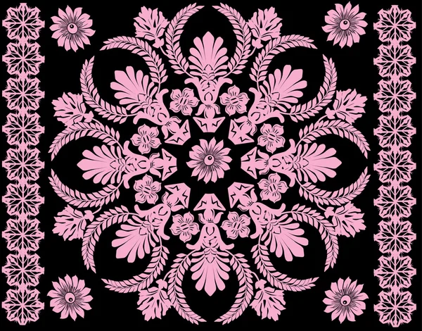 Σχεδιασμός με τα ροζ στοιχεία floral — Διανυσματικό Αρχείο