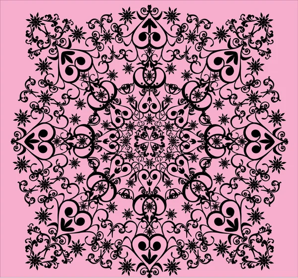 Black on pink square pattern — Stock Vector