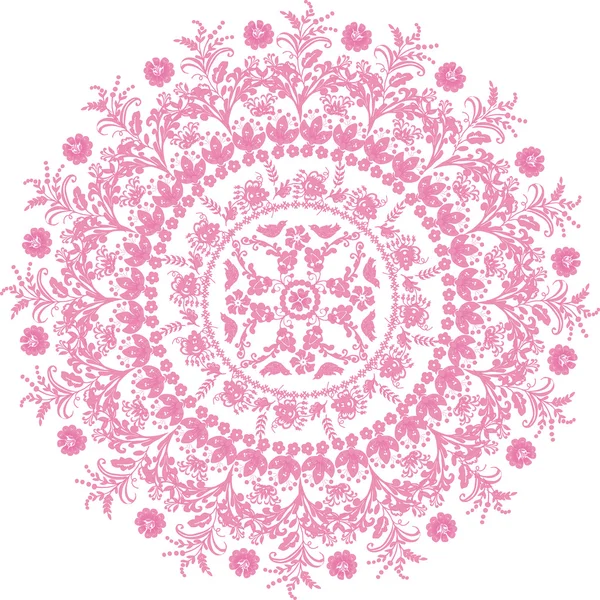 Çiçek pembe yuvarlak tasarım — Stok Vektör