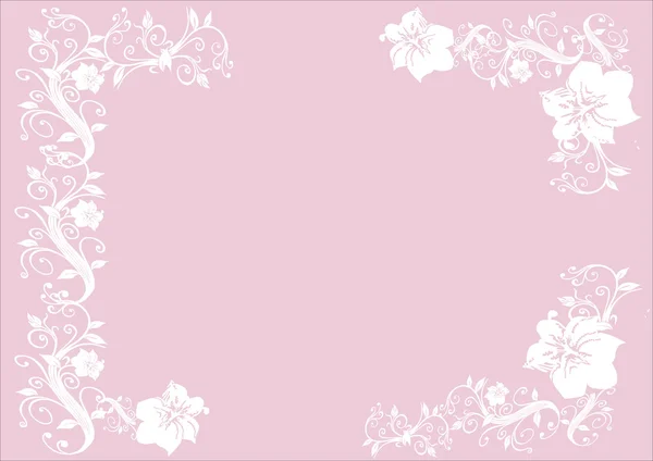 Marco de flores blanco en lila — Vector de stock