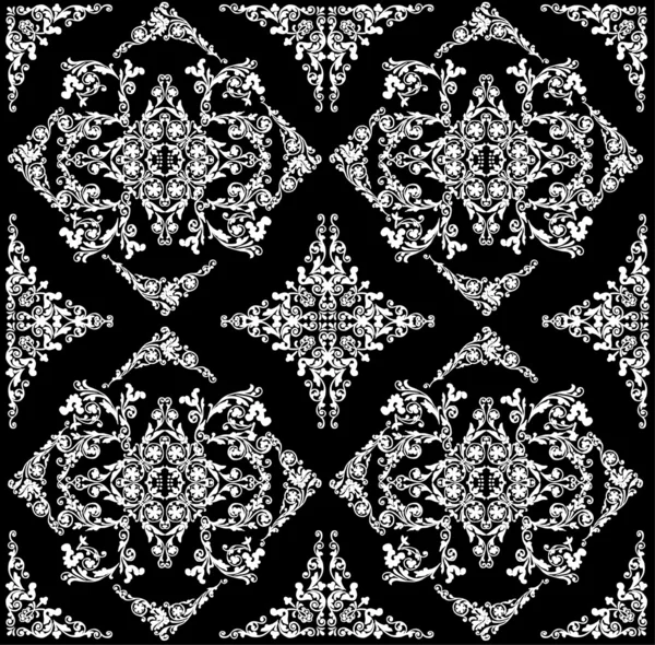 菱形元素与黑色背景上的白色 — 图库矢量图片