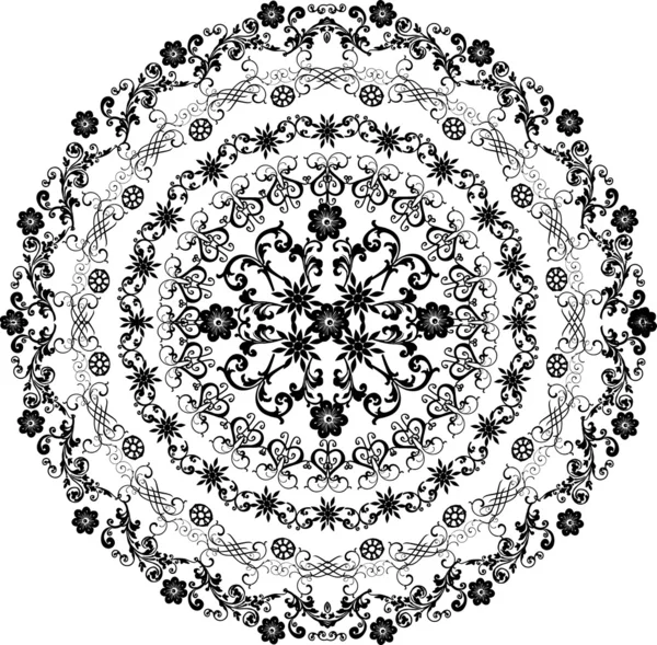 Черный круглый дизайн с кудряшками — стоковый вектор
