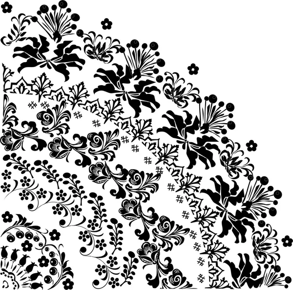 Quadrant flower silhouette — Stock Vector
