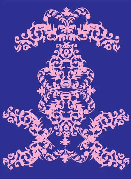 Diseño floral rosa sobre azul — Archivo Imágenes Vectoriales