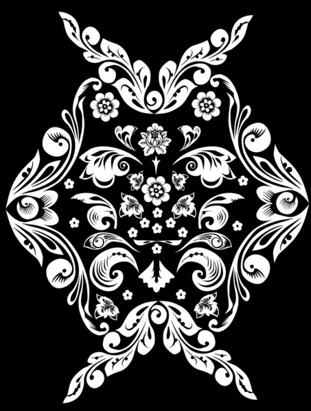 Symmetric pattern of white foliage — Stock Vector