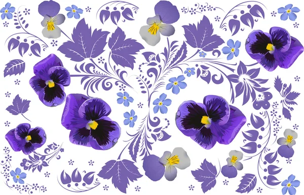 Фиолетовые цветы дизайн на белом — стоковый вектор
