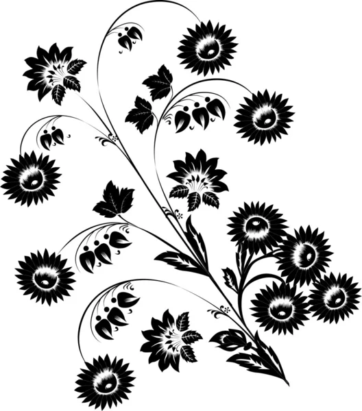 Boucle avec beaucoup de fleurs — Image vectorielle
